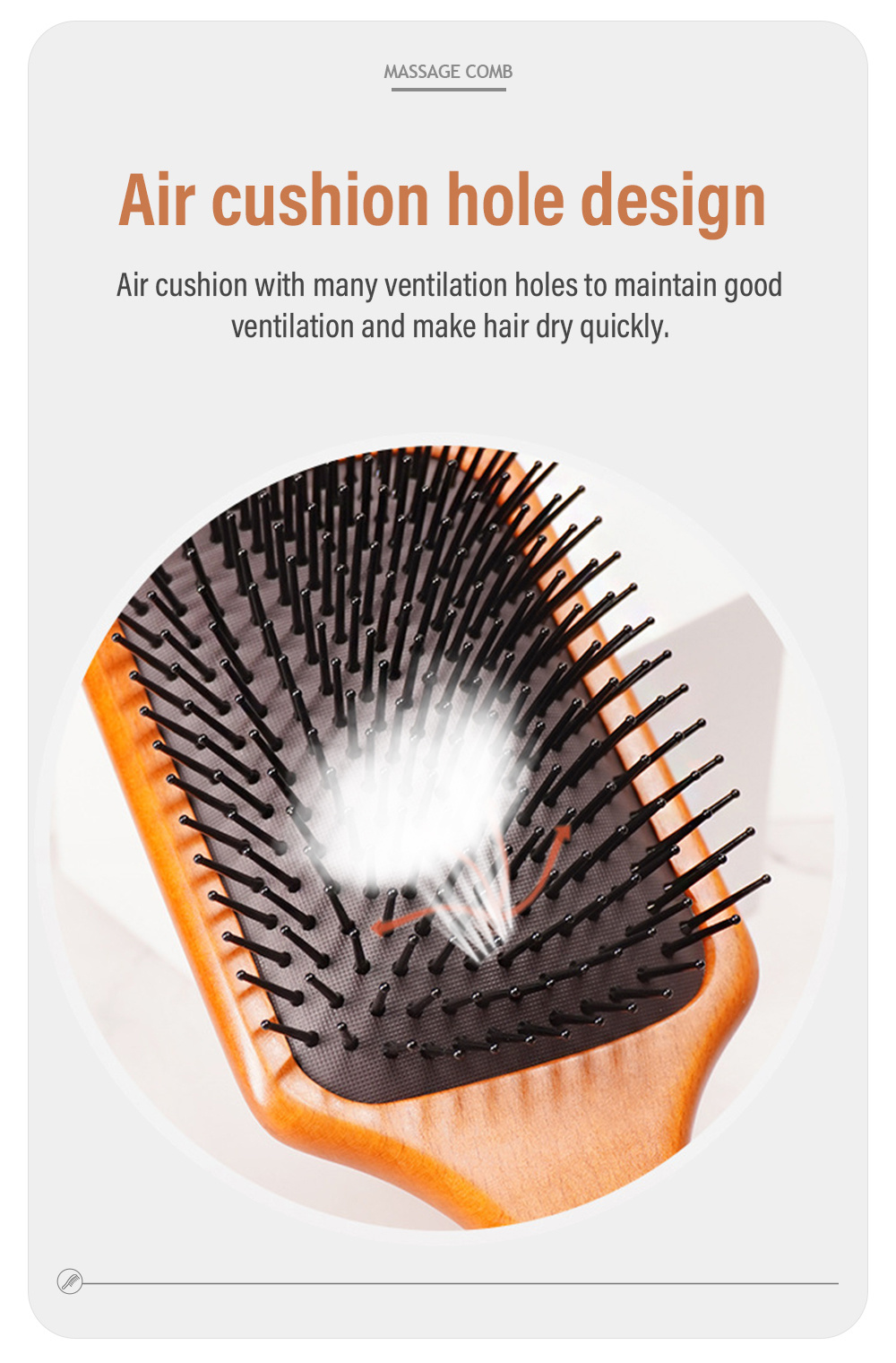 Air Cushion Wooden Hair Styling Comb-4